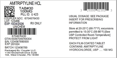 Label (29300 423 01 Amitriptyline 100mg 67046 764 30)